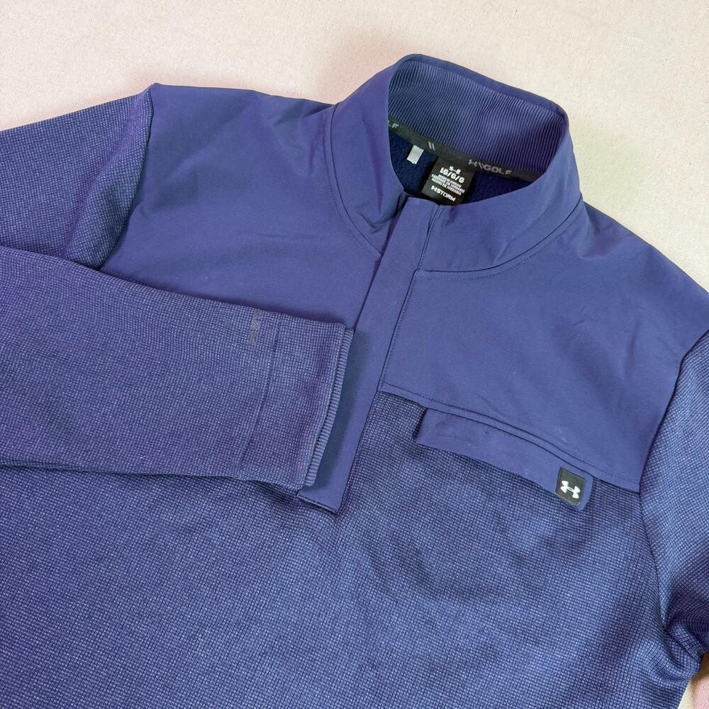 Under Armour Storm Sweater Fleece 1/2 Zip Golf Pullover Men's L Blue Performance